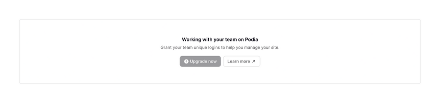 Podia
				upgrade your plan ui component