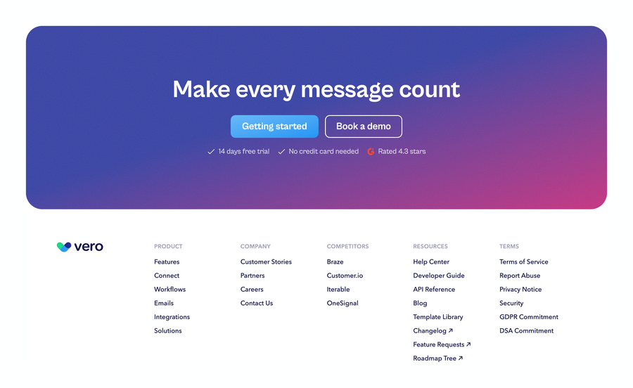 Vero
				footer ui component