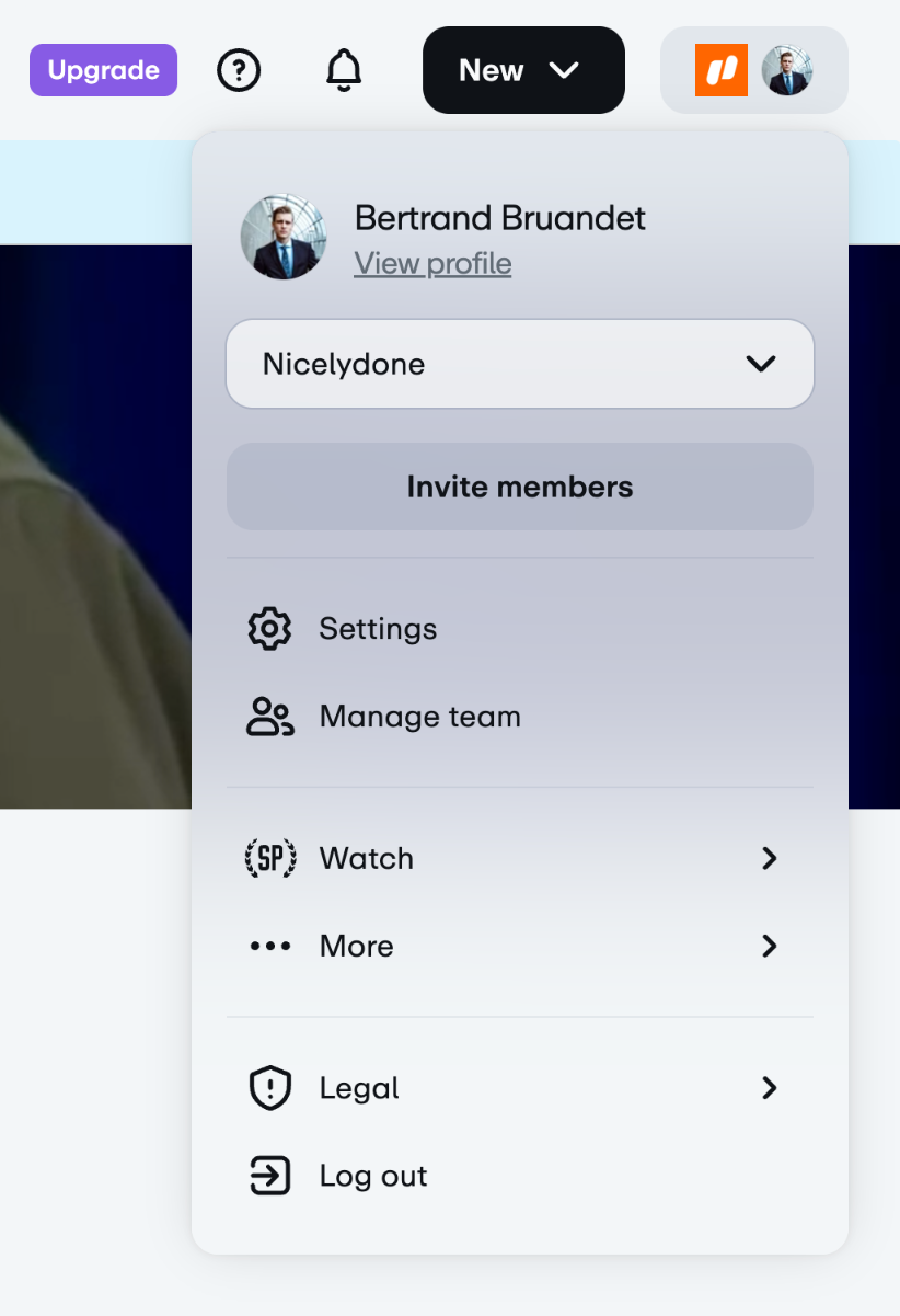 Vimeo
				dropdown menu ui component