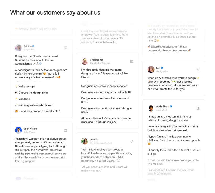Uizard
				testimonial ui component