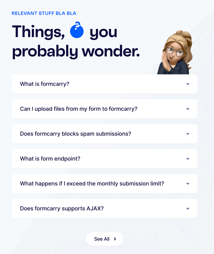 Formcarry
				faq ui component
