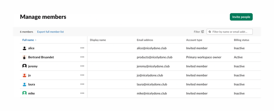 Slack
				table ui component