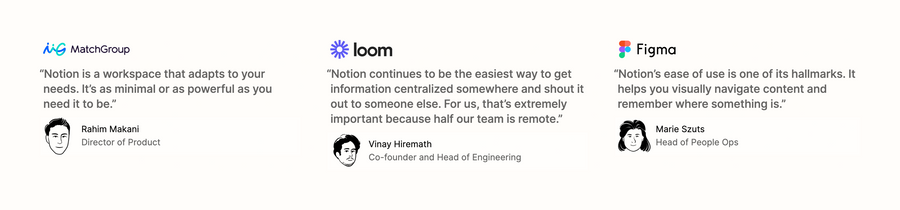 Notion
				testimonial ui component