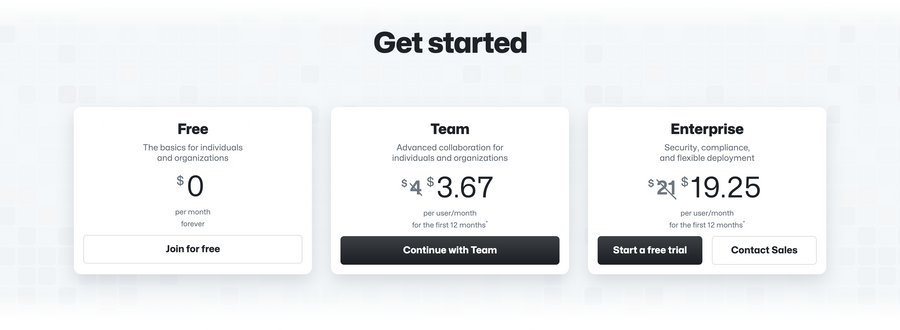Github
				pricing section ui component