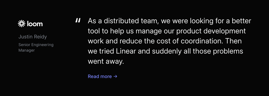 Linear
				testimonial ui component