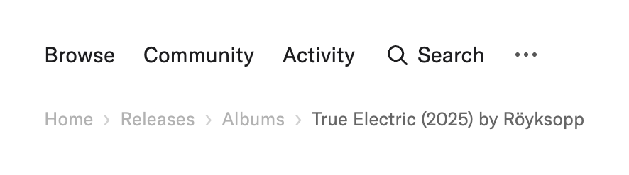 Record club
			navigation bar ui component