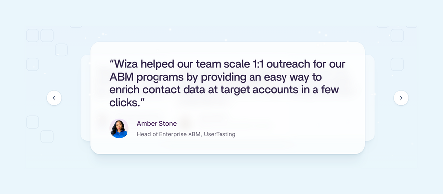 Wiza
				testimonial ui component