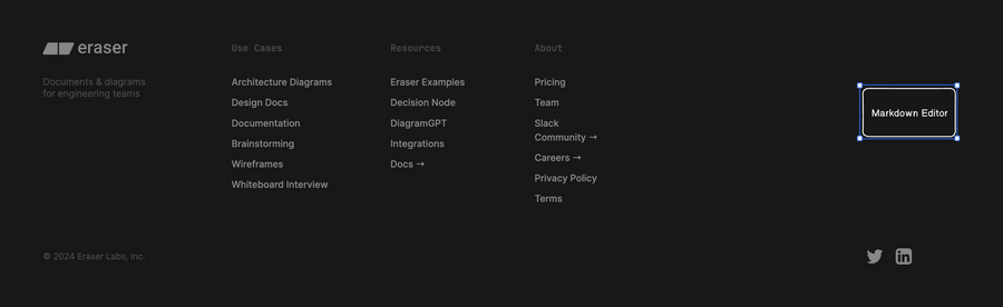 Eraser
				footer ui component