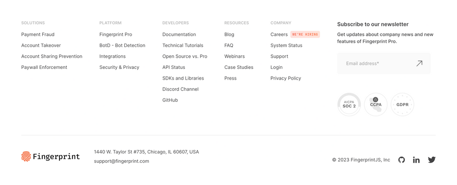 Fingerprint
				footer ui component