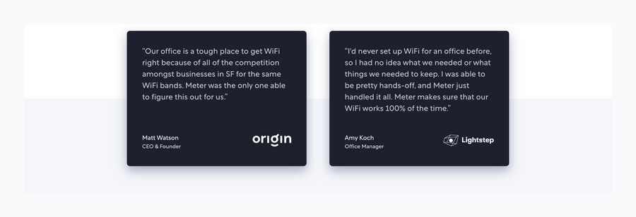 Meter
				testimonial ui component