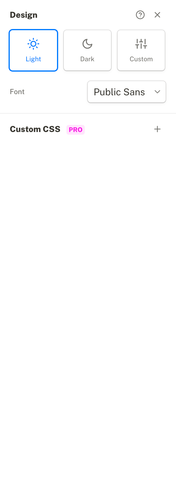 Tally
			design settings ui component