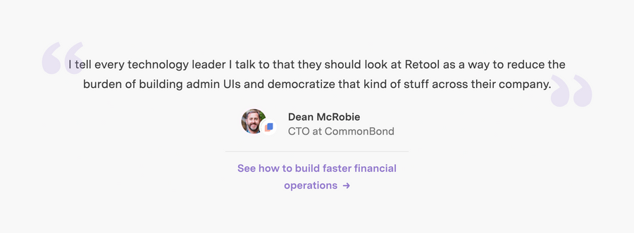 Retool
				testimonial ui component