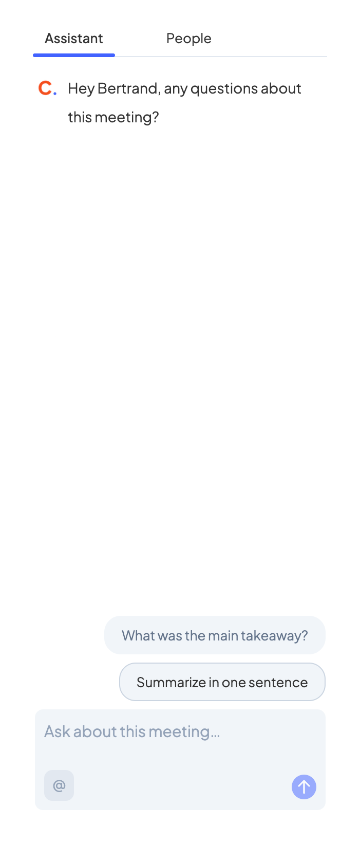 Circleback
			meeting chat ui component
