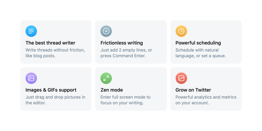 Typefully
				benefit list ui component