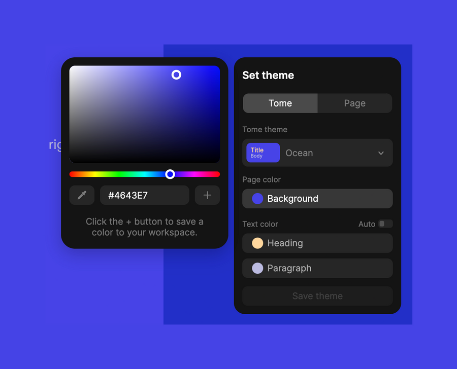 Tome
				theme settings ui component
