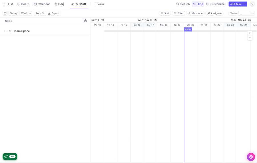ClickUp
				timeline & history ui component