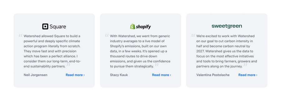 Watershed
				testimonial ui component