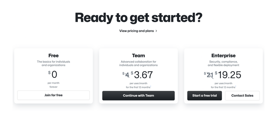Github
				pricing section ui component