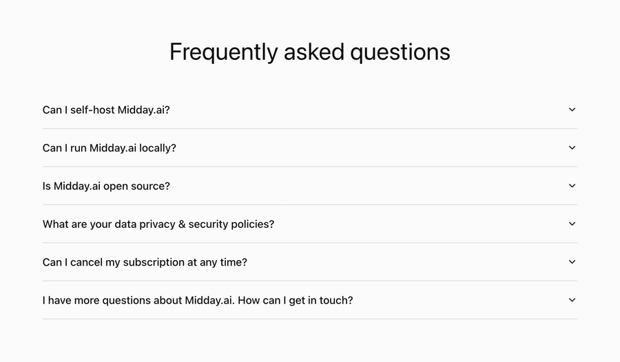 Midday
				faq ui component