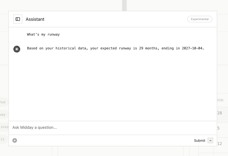 Midday
				artificial intelligence ui component