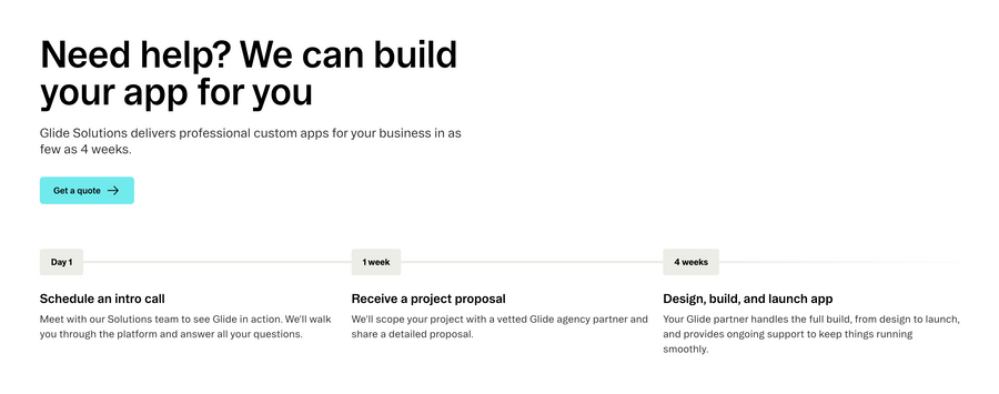 Glide
			call to action ui component