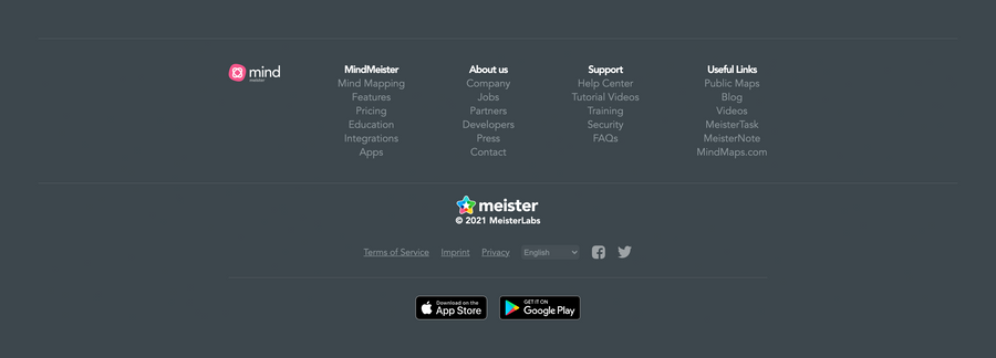MindMeister
				footer ui component