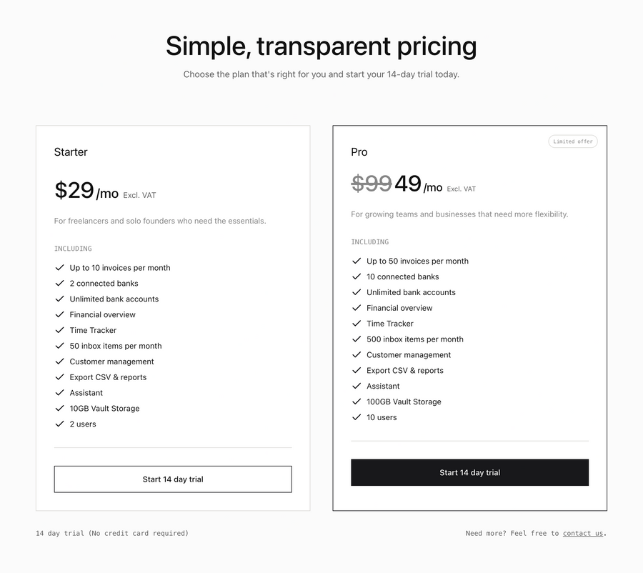 Midday
				pricing section ui component