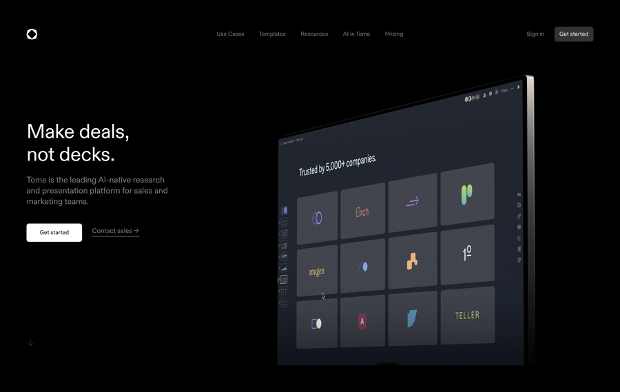Tome
				hero section ui component