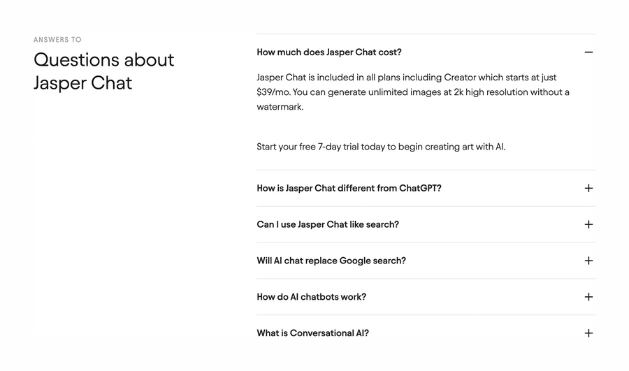 Jasper
				faq ui component