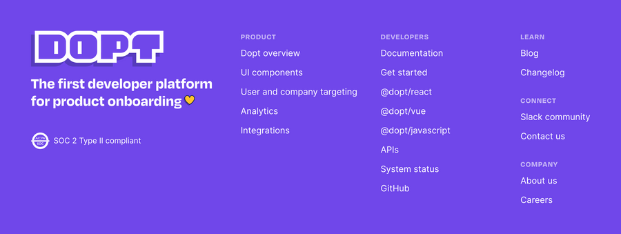 Dopt
				footer ui component