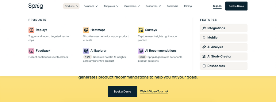 Sprig
				flyout menu ui component