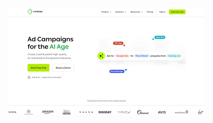 Creatopy
				hero section ui component