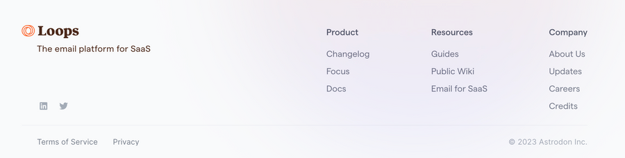 Loops
				footer ui component