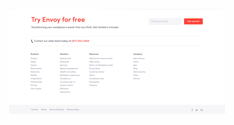 Envoy
				footer ui component