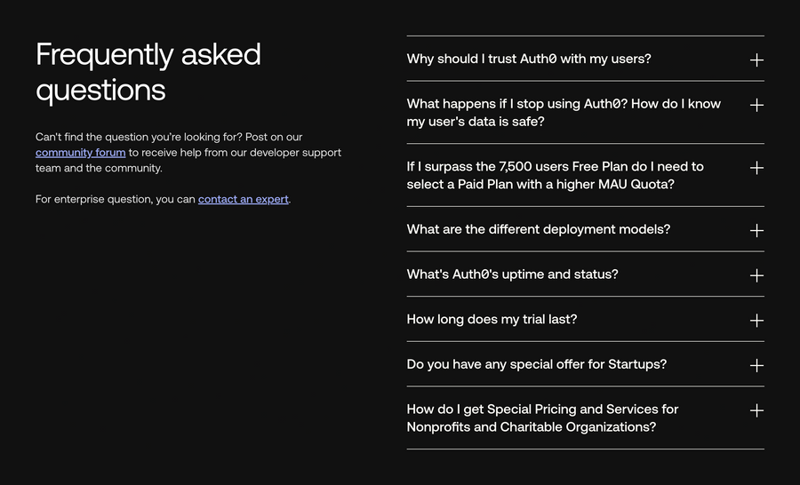 Auth0
				faq ui component