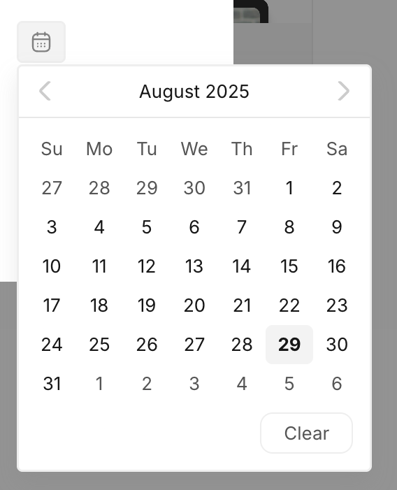 Workflow
			date picker ui component