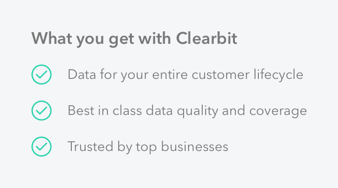 Clearbit
				benefit list ui component