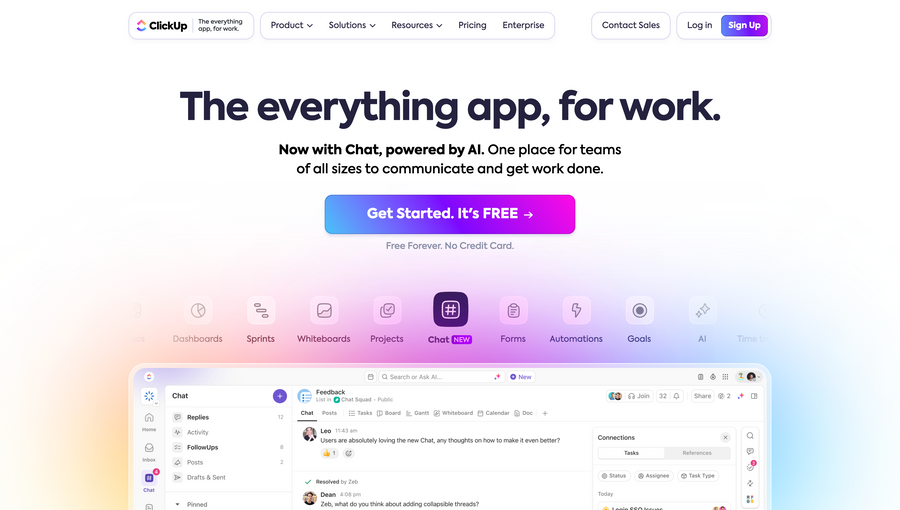 ClickUp
				hero section ui component