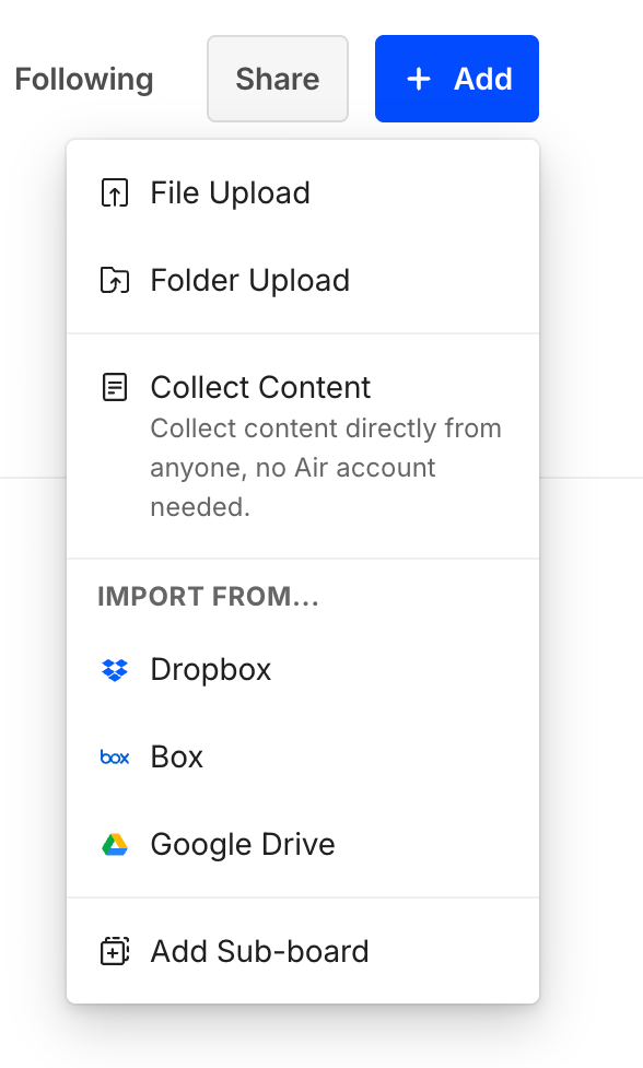 Air
				dropdown menu ui component