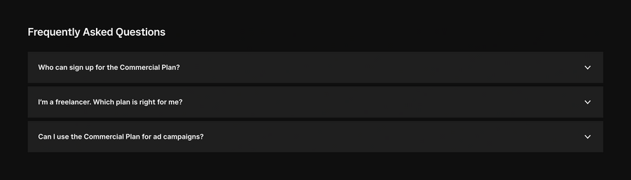 Epidemic Sound
				faq ui component