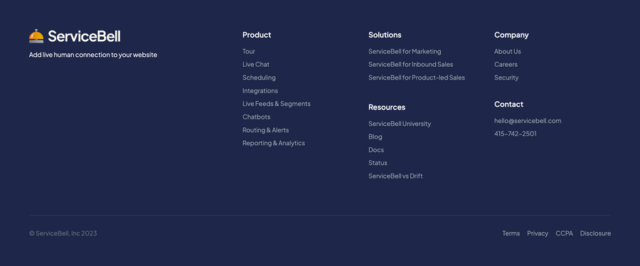 ServiceBell
				footer ui component