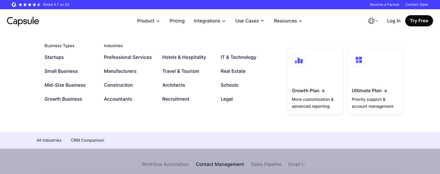 Capsule
				flyout menu ui component