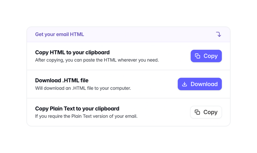 Tabular
			email download ui component