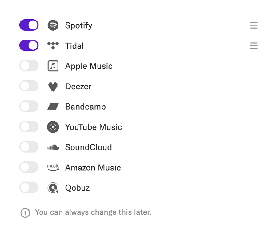 Record club
				toggle/switch ui component