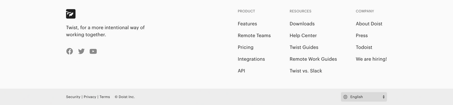 Twist
				footer ui component