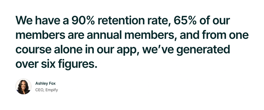 Mighty
				testimonial ui component