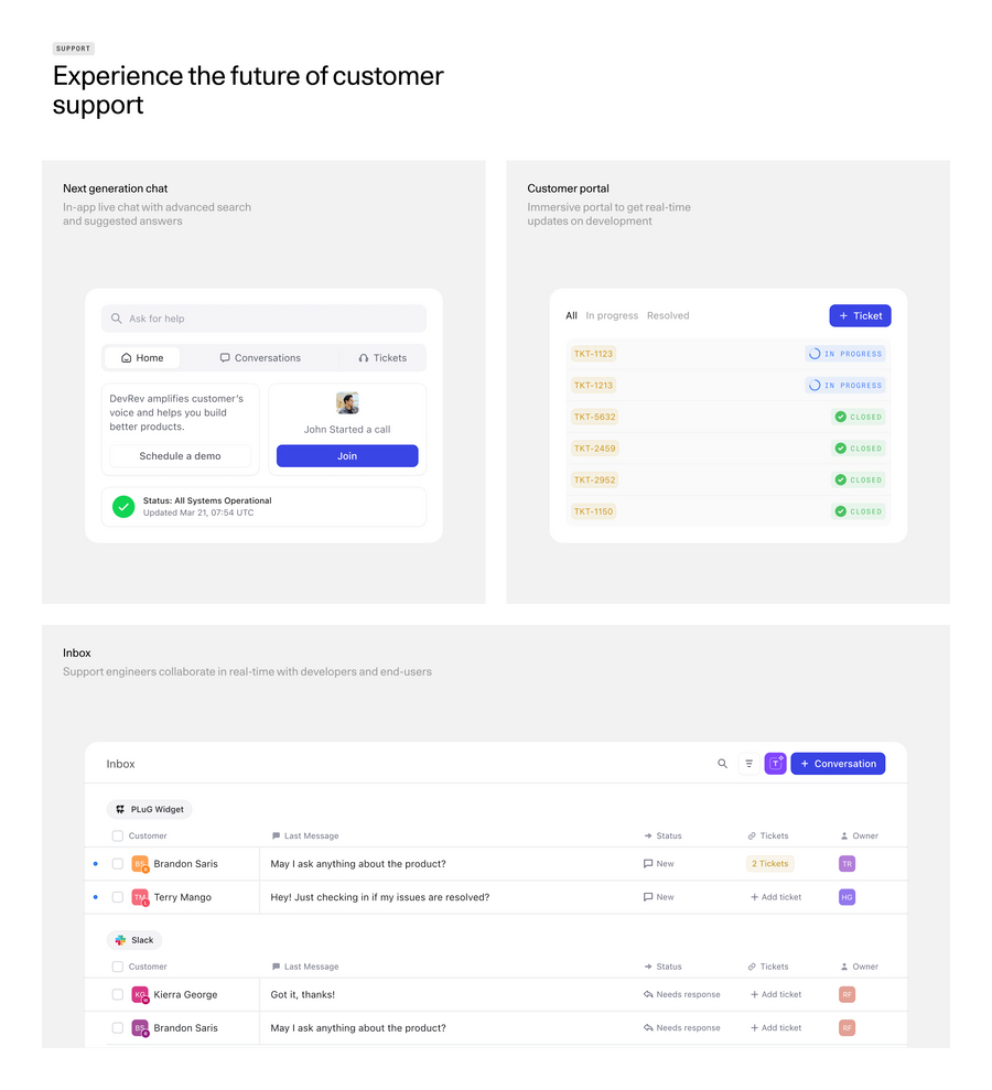 DevRev
				bento box ui component
