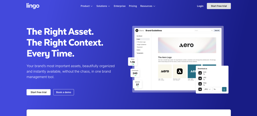 Lingo
				hero section ui component