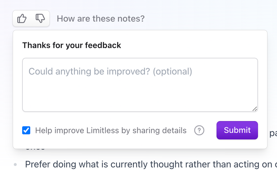 Limitless
			form feedback collection ui component
