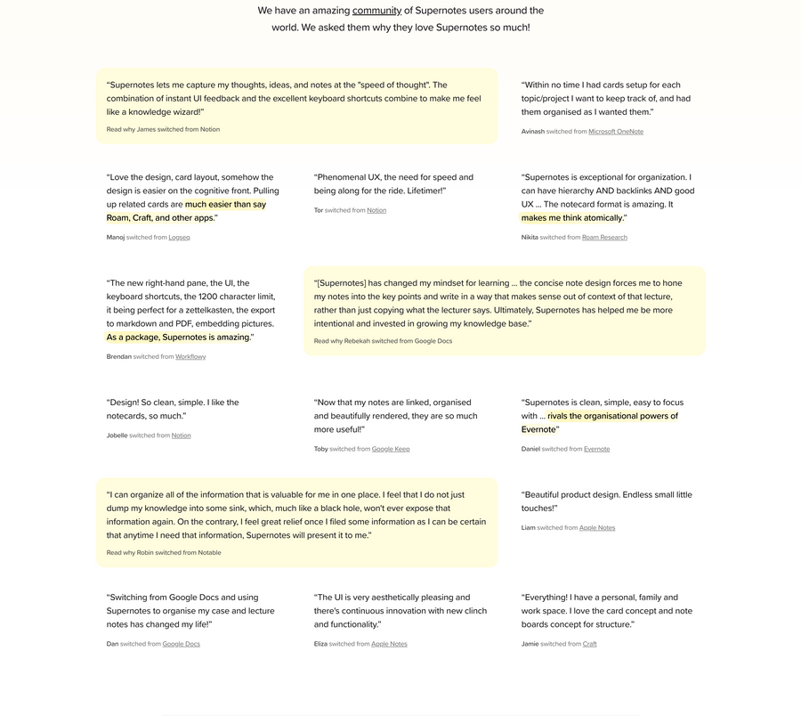 Supernotes
				testimonial ui component